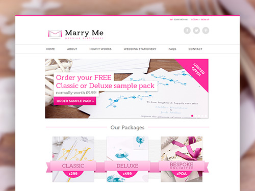 Marry Me Wedding Stationery E-Commerce Website