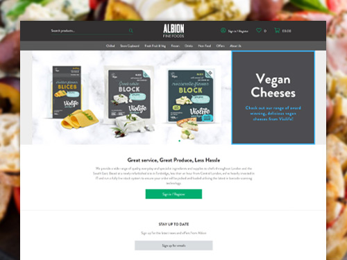 Albion Fine Foods Delivery E-Commerce Website